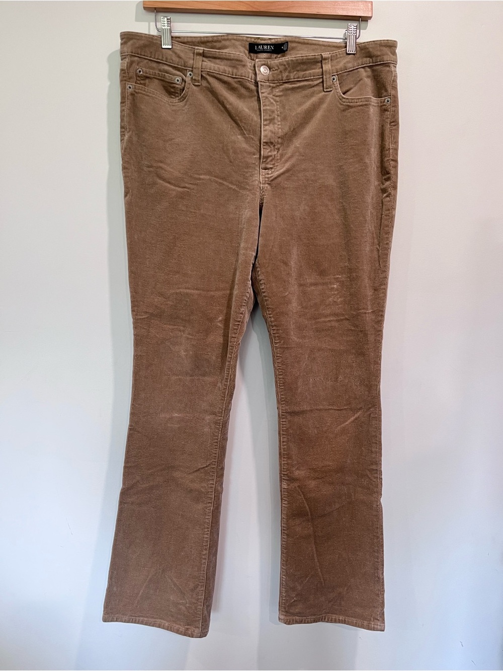 Lauren Ralph Lauren Tan Brown Corduroy Women's 16 Pants Jeans Cords Old Money